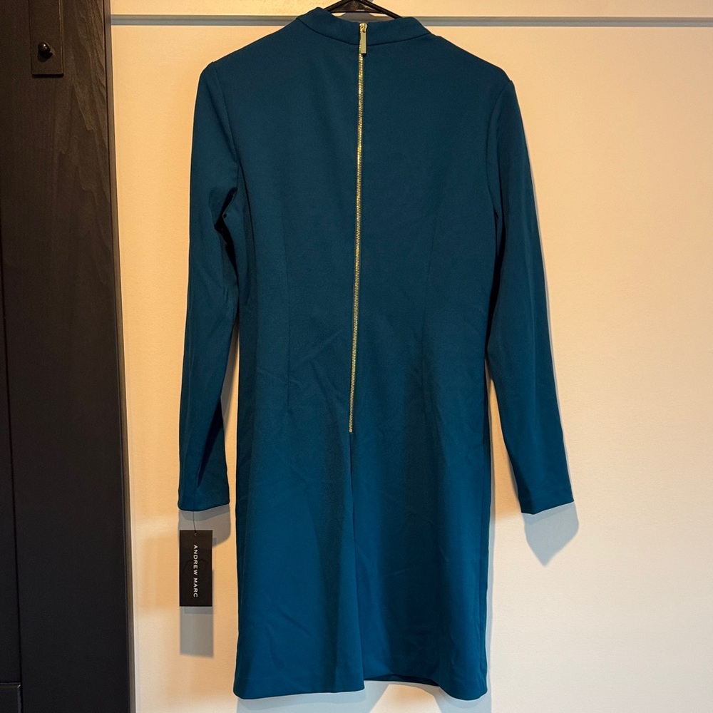 Andrew Marc Teal Long Sleeve Dress - Picture 2 of 9